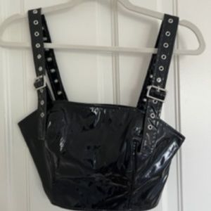 Forever 21 faux leather top (small, black)